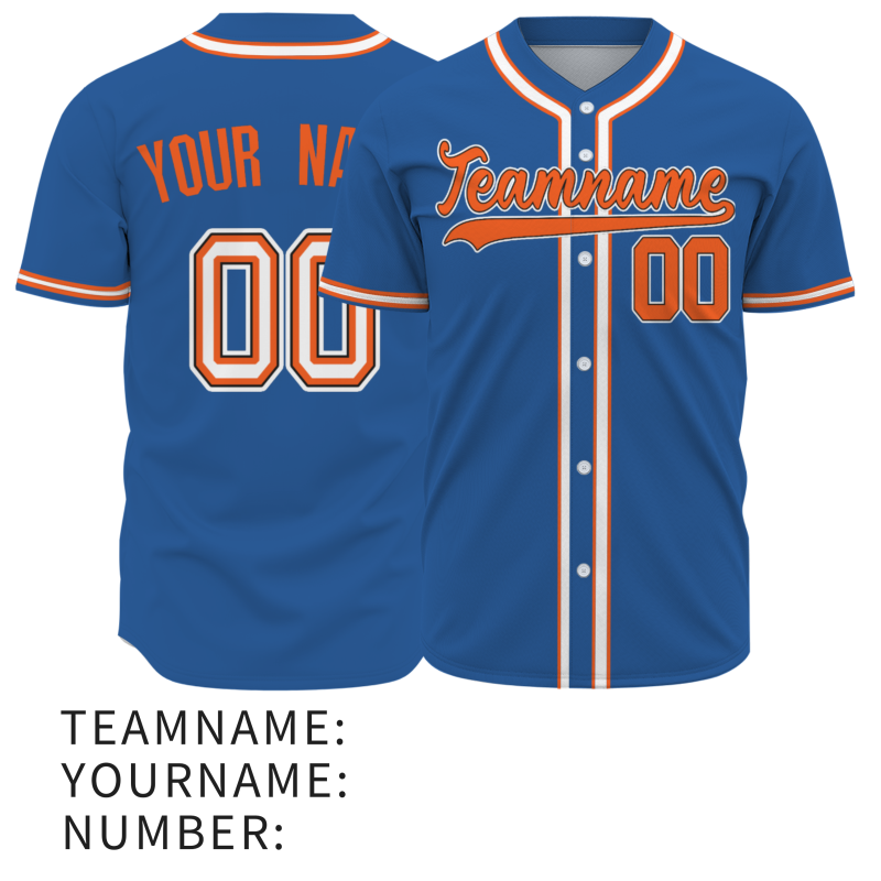 Custom Blue Orange Fashion Authentic Baseball Jersey