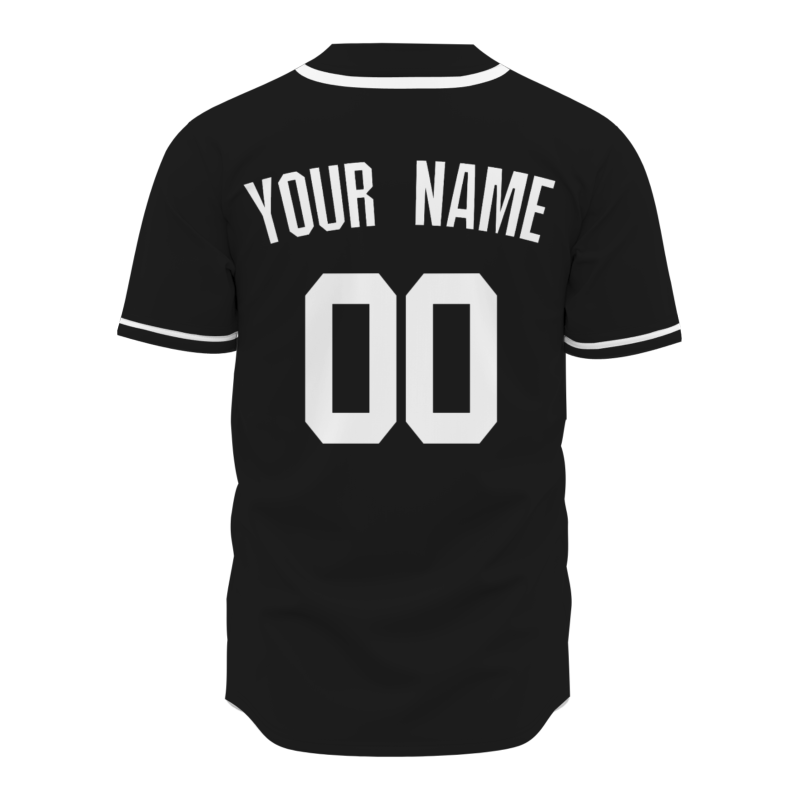 Custom Black White Fashion Design Full Button Authentic Baseball Jersey