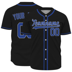Custom Black Blue - White Baseball Jersey Stitched Personalized Uniform For Men Women Boy