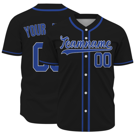 Custom Black Blue - White Baseball Jersey Stitched Personalized Uniform For Men Women Boy