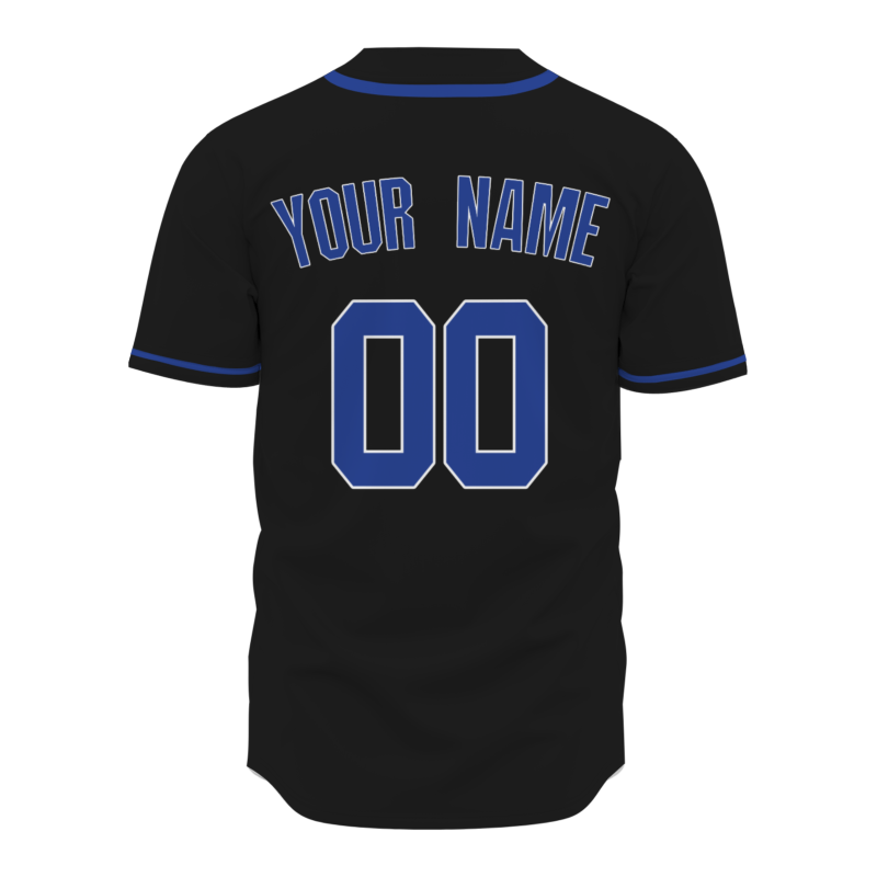 Custom Black Blue - White Baseball Jersey Stitched Personalized Uniform For Men Women Boy