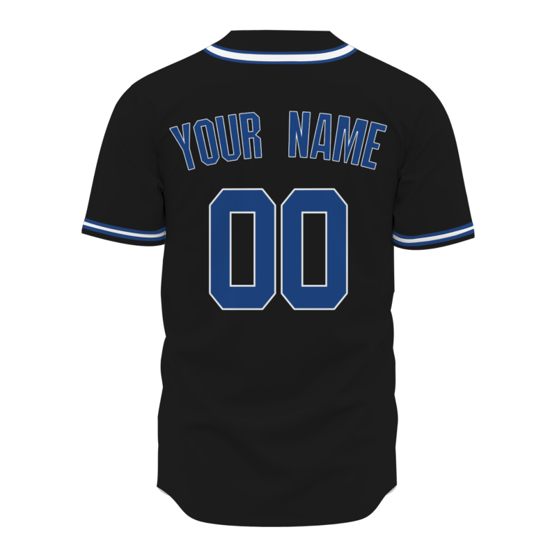 Custom Black Blue - White Baseball Jersey Stitched Personalized Uniform For Men Women Boy