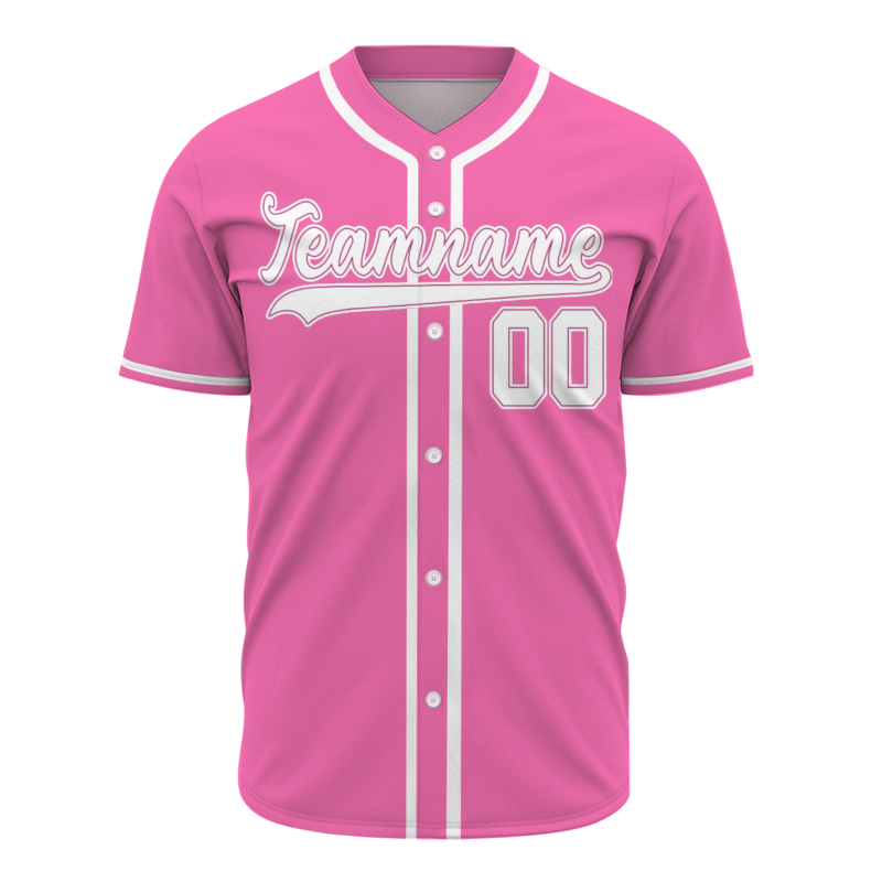 Custom Pink White Baseball Jersey Stitched Personalized Uniform For Men Women Boy