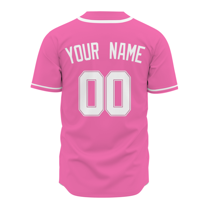 Custom Pink White Baseball Jersey Stitched Personalized Uniform For Men Women Boy