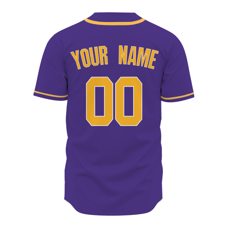 Custom Purple-Gold Baseball Jersey Stitched Personalized Uniform For Men Women Boy