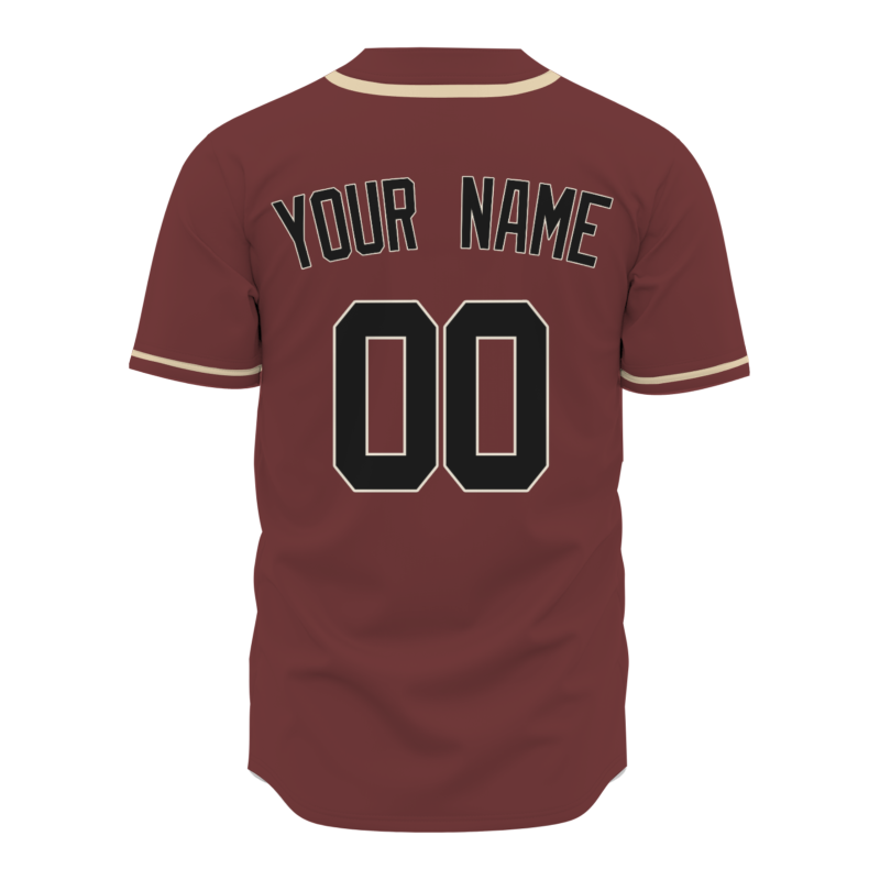 Custom Burgundy Black Button Fashion Design Down Baseball Jersey Sports Team Jersey