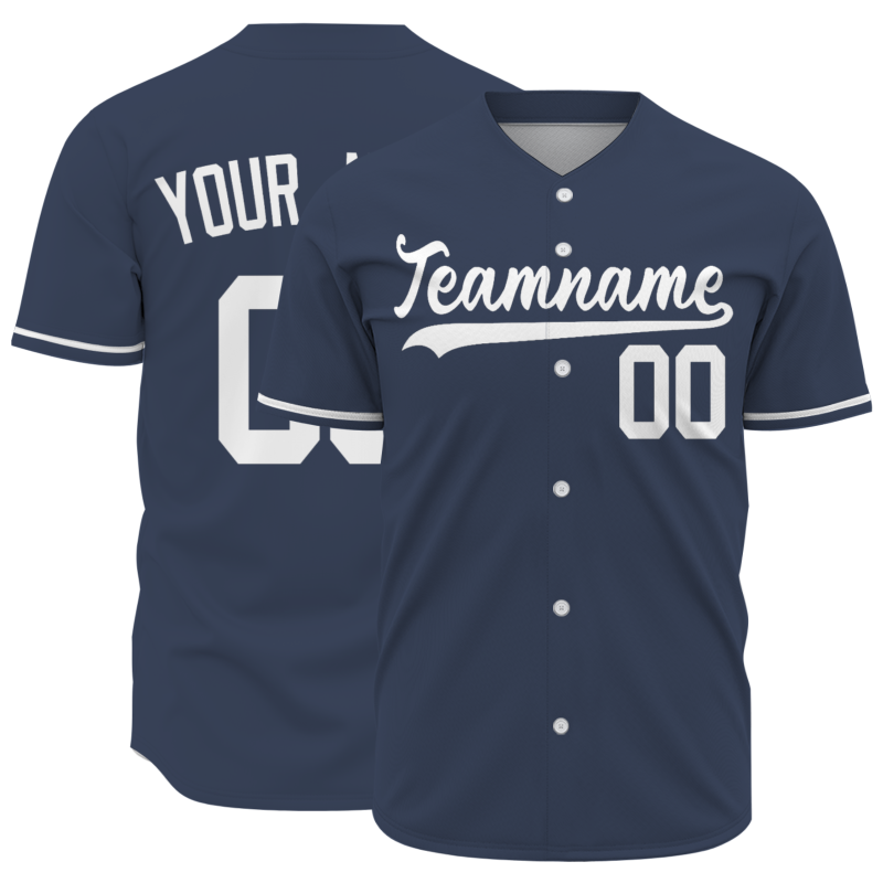 Custom Navy Blue Button Fashion Design Down Baseball Jersey Sports Team Jersey