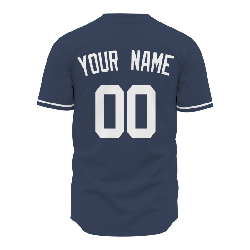 Custom Navy Blue Button Fashion Design Down Baseball Jersey Sports Team Jersey