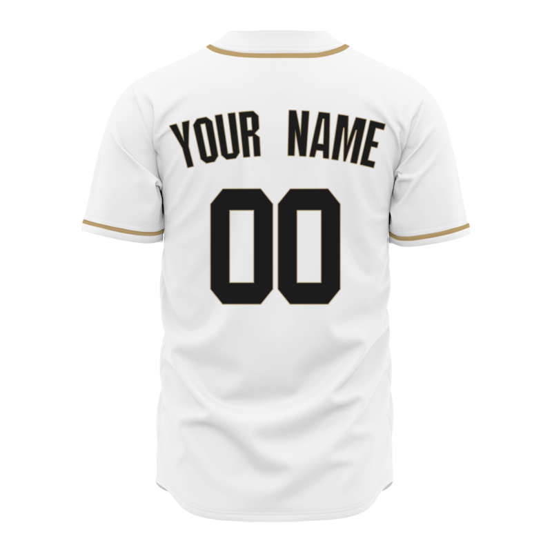 Custom White khaki Button Fashion Design Down Baseball Jersey Sports Jersey
