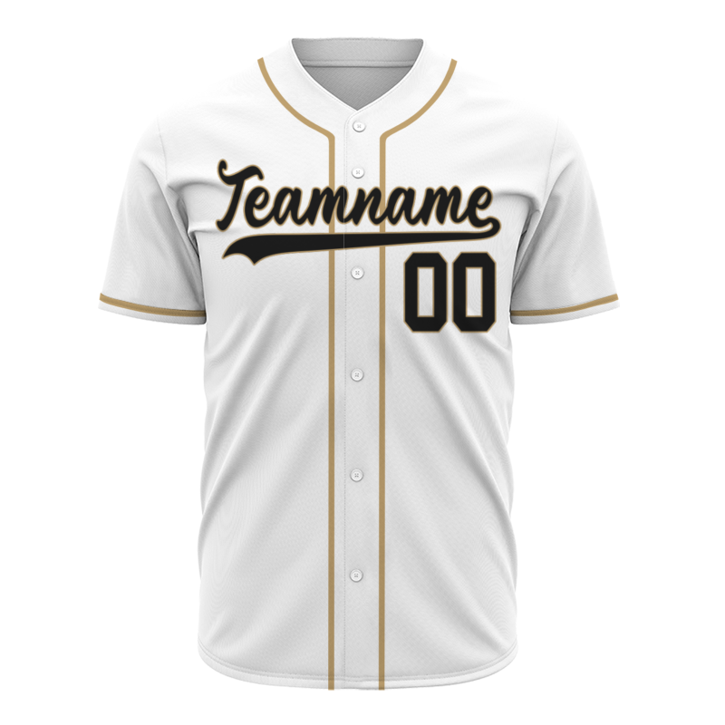 Custom White khaki Button Fashion Design Down Baseball Jersey Sports Jersey