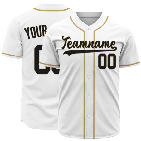 Custom White khaki Button Fashion Design Down Baseball Jersey Sports Jersey