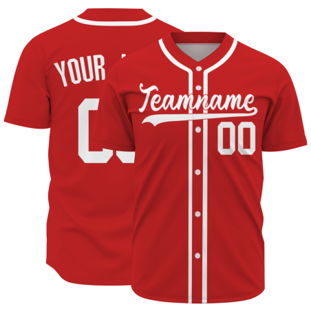 Custom Red White Solider Classic Style Authentic Baseball Sports Jersey