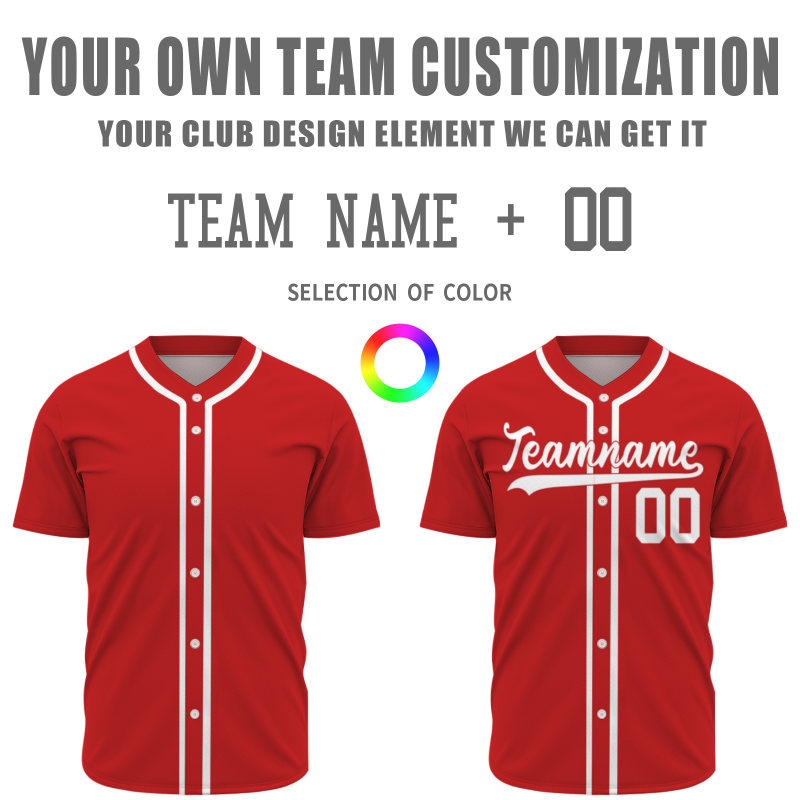 Custom Red White Solider Classic Style Authentic Baseball Sports Jersey