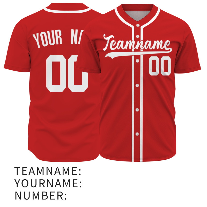Custom Red White Solider Classic Style Authentic Baseball Sports Jersey