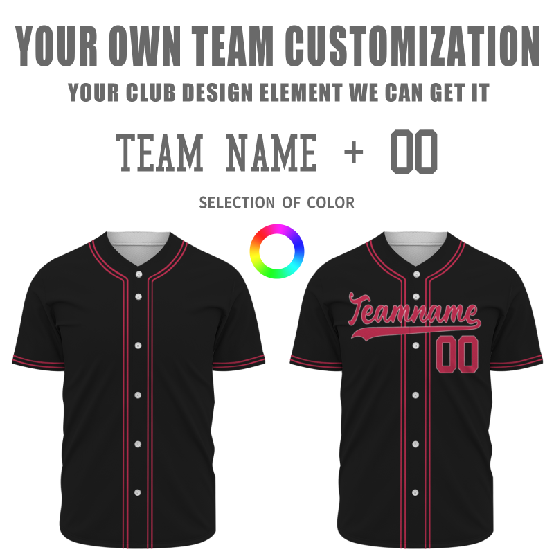 Custom Black Red White Solider Classic Style Authentic Baseball Sports Jersey