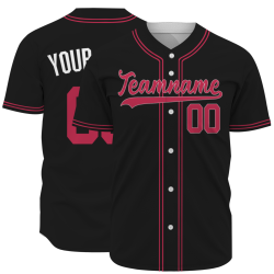 Custom Black Red White Solider Classic Style Authentic Baseball Sports Jersey