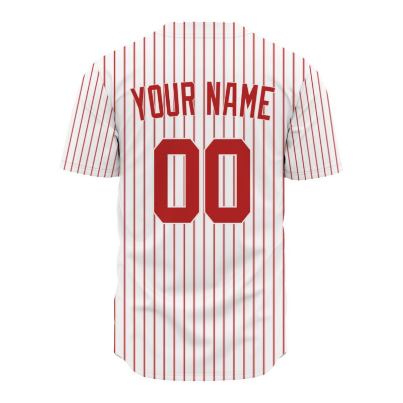 Custom White Red Stripes Solider Classic Style Authentic Baseball Sports Jersey
