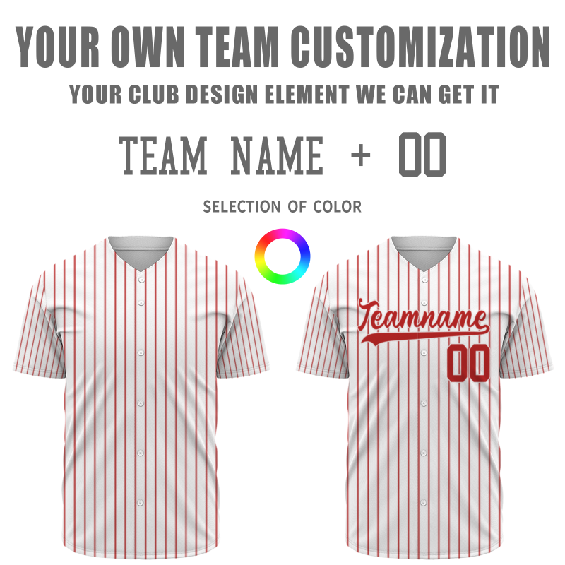 Custom White Red Stripes Solider Classic Style Authentic Baseball Sports Jersey