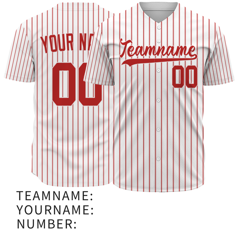 Custom White Red Stripes Solider Classic Style Authentic Baseball Sports Jersey