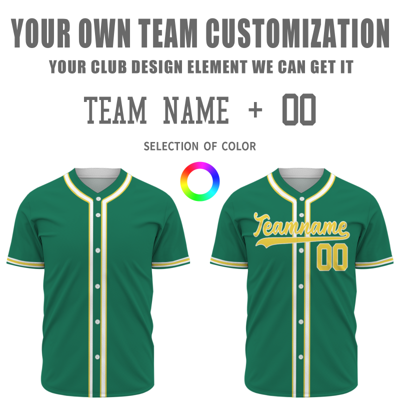 Custom Green Royal Yellow Solider Classic Style Authentic Baseball Sports Jersey