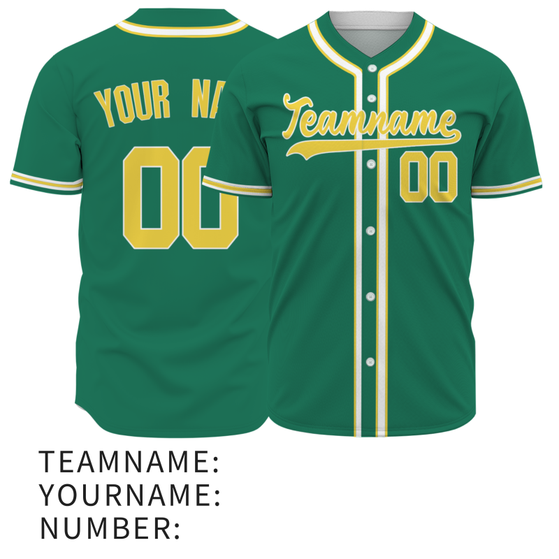 Custom Green Royal Yellow Solider Classic Style Authentic Baseball Sports Jersey