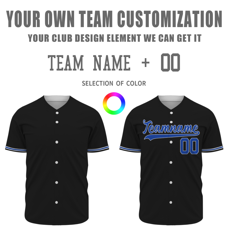 Custom Black Blue Solider Classic Style Authentic Baseball Sports Jersey