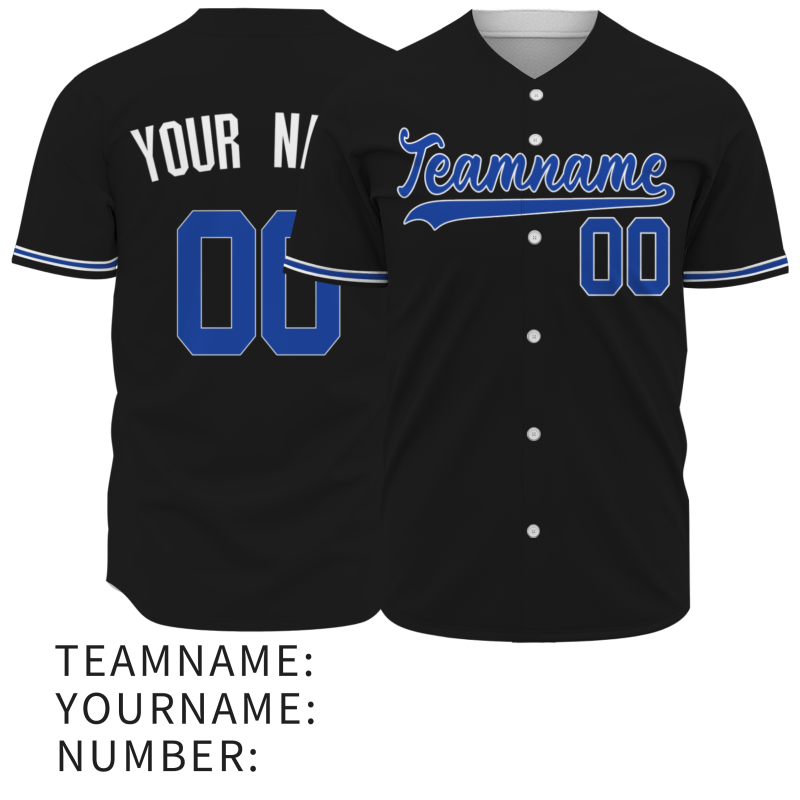 Custom Black Blue Solider Classic Style Authentic Baseball Sports Jersey