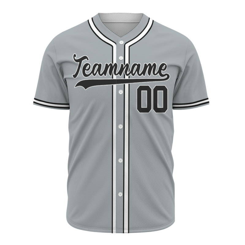 Custom Gray Black Solider Classic Style Authentic Baseball Sports Jersey