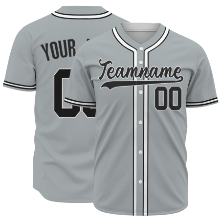Custom Gray Black Solider Classic Style Authentic Baseball Sports Jersey