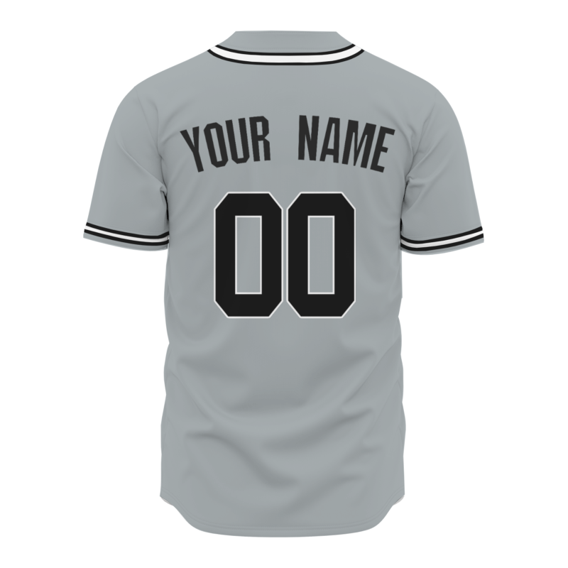 Custom Gray Black Solider Classic Style Authentic Baseball Sports Jersey