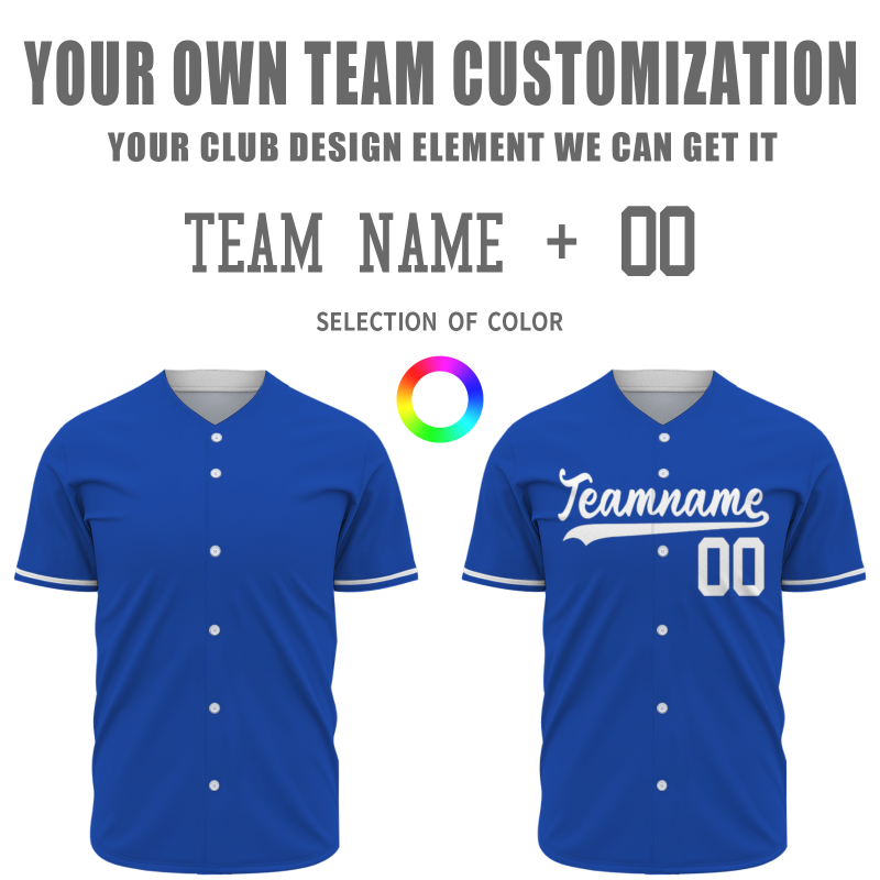 Custom Blue And White Solider Classic Style Authentic Baseball Sports Jersey