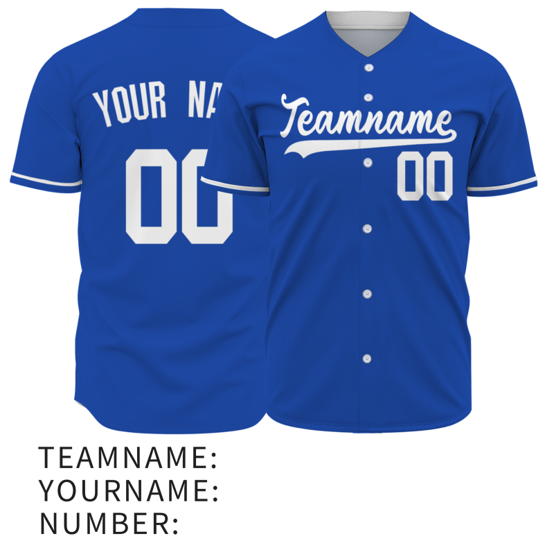 Custom Blue And White Solider Classic Style Authentic Baseball Sports Jersey