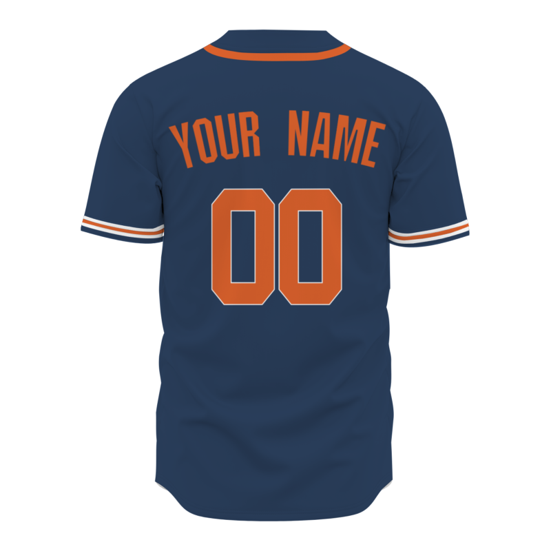 Custom Navy Orange Solider Classic Style Hip Hop Authentic Baseball Sports Jersey