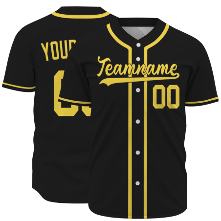 Custom Black Gold Solider Classic Style Hip Hop Authentic Baseball Sports Jersey