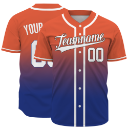 Custom Orange-Purple Gradient Baseball Jersey Full Button Fashion Design Authentic