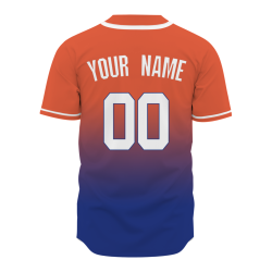 Custom Orange-Purple Gradient Baseball Jersey Full Button Fashion Design Authentic