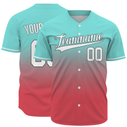 Custom Mint Green Watermelon Red Gradient Baseball Jersey  Classic Style Fashion Design Authentic