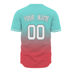 Custom Mint Green Watermelon Red Gradient Baseball Jersey  Classic Style Fashion Design Authentic