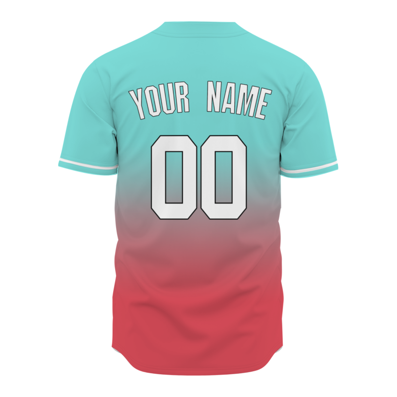 Custom Mint Green Watermelon Red Gradient Baseball Jersey  Classic Style Fashion Design Authentic