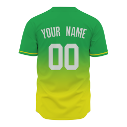 Custom Green Yellow Gradient Baseball Jersey  Classic Style Fashion Design Authentic