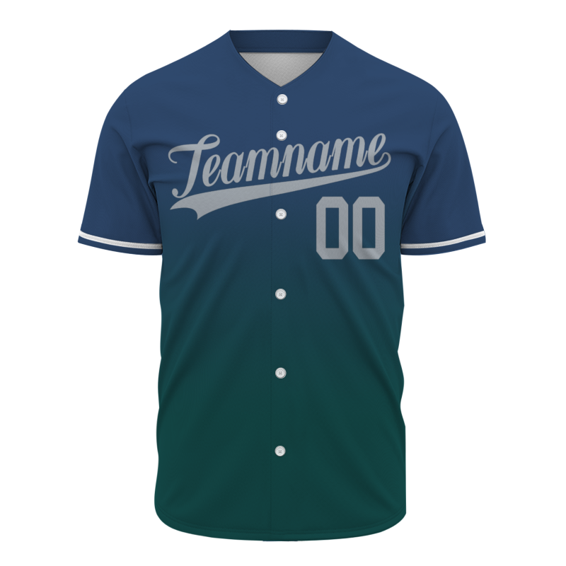 Custom Navy Blue Gradient Classic Style Fashion Design Authentic Baseball Jersey