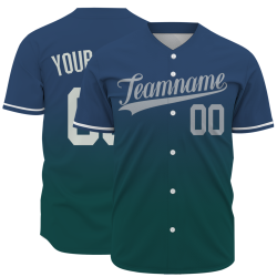 Custom Navy Blue Gradient Classic Style Fashion Design Authentic Baseball Jersey