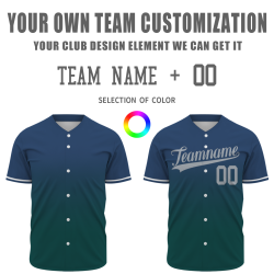Custom Navy Blue Gradient Classic Style Fashion Design Authentic Baseball Jersey