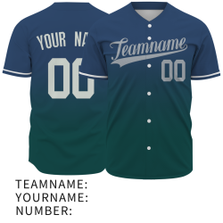 Custom Navy Blue Gradient Classic Style Fashion Design Authentic Baseball Jersey