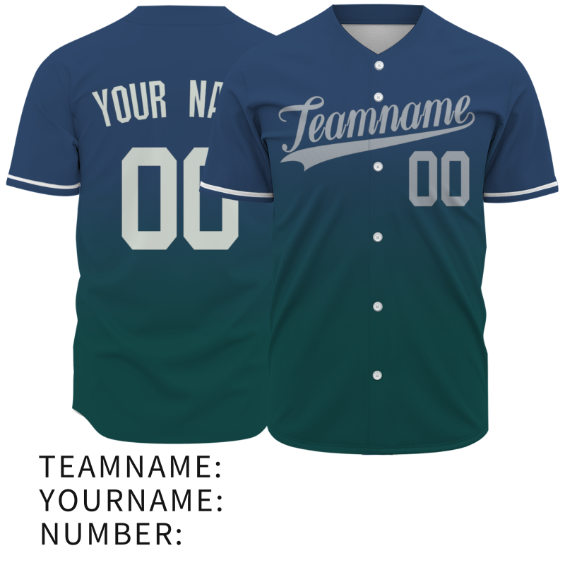 Custom Navy Blue Gradient Classic Style Fashion Design Authentic Baseball Jersey