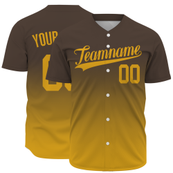 Custom Brown Orange Gradient Classic Style Fashion Design Authentic Baseball Jersey