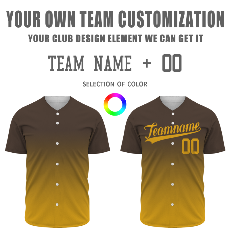 Custom Brown Orange Gradient Classic Style Fashion Design Authentic Baseball Jersey