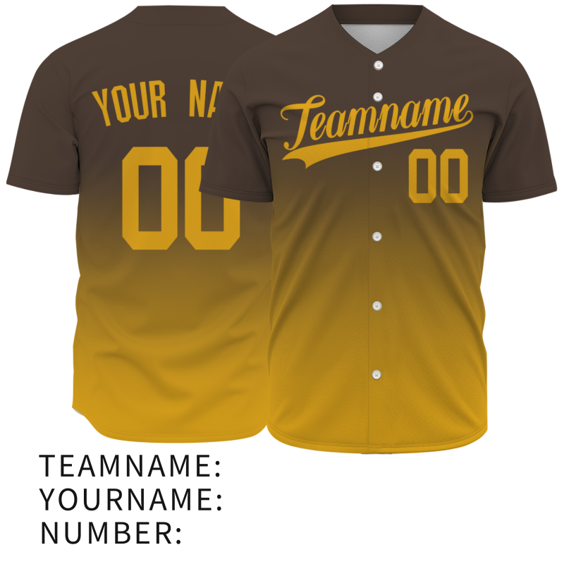 Custom Brown Orange Gradient Classic Style Fashion Design Authentic Baseball Jersey