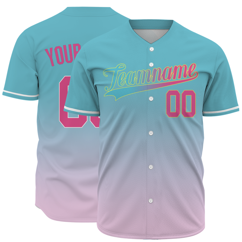Custom Blue Purple Gradient Classic Style Fashion Design Authentic Baseball Jersey