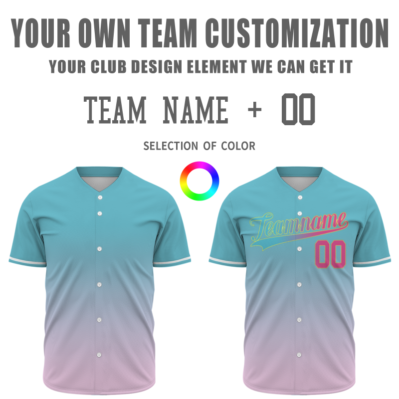 Custom Blue Purple Gradient Classic Style Fashion Design Authentic Baseball Jersey